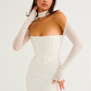 MILAROSE CORSET MIDI DRESS